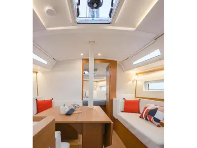 Salon of Orion, a Jeanneau Sun Odyssey 380 sailboat at Municipal Unit of Rhodes, Greece