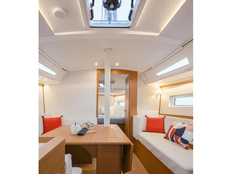 Salon of Orion, a Jeanneau Sun Odyssey 380 sailboat at Municipal Unit of Rhodes, Greece