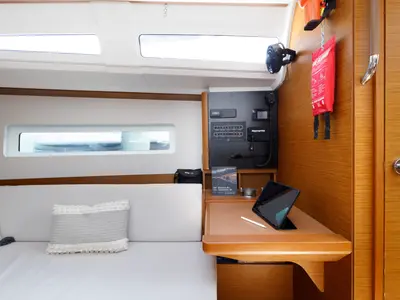 Orion, a Jeanneau Sun Odyssey 380 sailboat at Municipal Unit of Rhodes, Greece