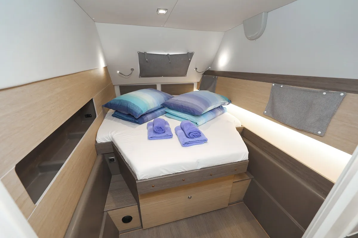 Cabin on Summer Loft, a Bali 4.3 catamaran at Grad Biograd na Moru, Croatia