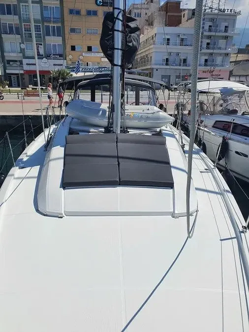 Deck of Anemos, a Beneteau Oceanis 46.1 sailboat at Volos, Greece