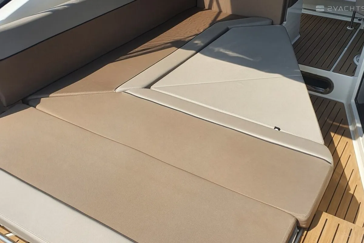 Deck of Quicksilver 805, a Quicksilver Activ 805 Cruiser motorboat at Tribunj, Croatia