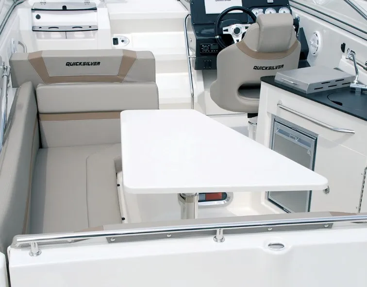 Deck of Quicksilver 805, a Quicksilver Activ 805 Cruiser motorboat at Tribunj, Croatia