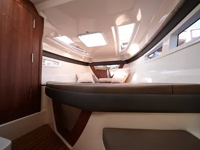 Cabin on Quicksilver 805, a Quicksilver Activ 805 Cruiser motorboat at Tribunj, Croatia