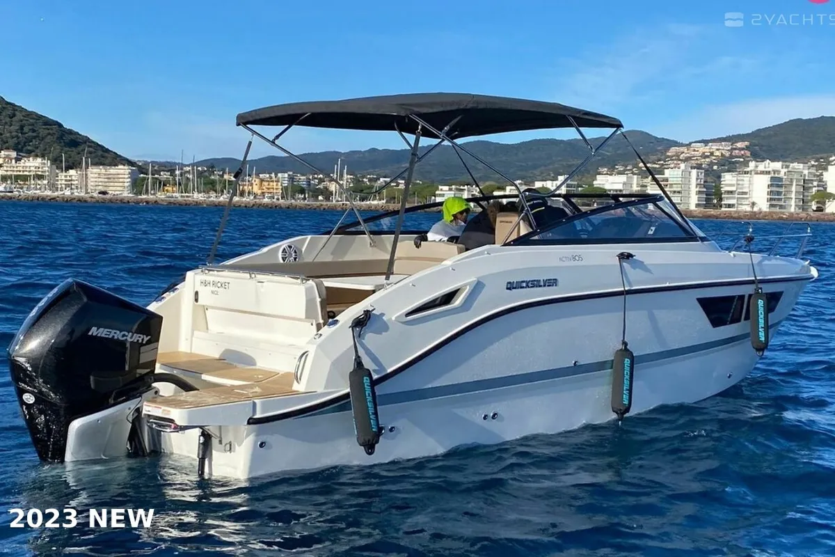 Exterior view of Quicksilver 805, a Quicksilver Activ 805 Cruiser motorboat at Tribunj, Croatia
