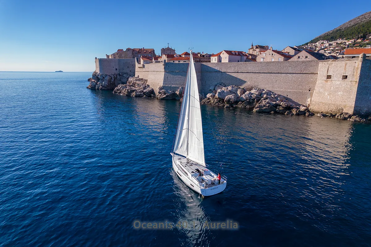 Exterior view of Aurelia, a Beneteau Oceanis 40.1 sailboat at Dubrovnik, Croatia