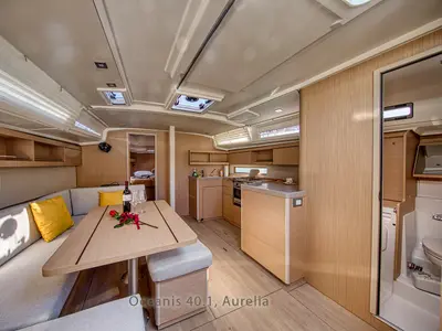Salon of Aurelia, a Beneteau Oceanis 40.1 sailboat at Dubrovnik, Croatia