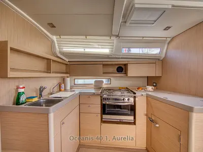 Galley of Aurelia, a Beneteau Oceanis 40.1 sailboat at Dubrovnik, Croatia