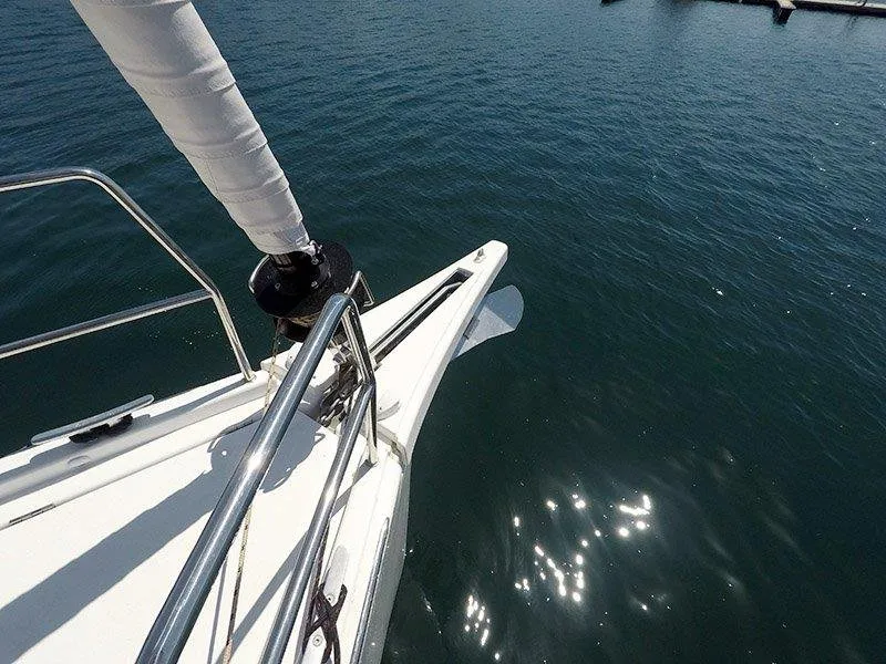 Deck of Sweetest taboo, a Dufour 430 GL sailboat at Grad Šibenik, Croatia