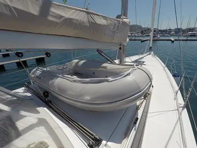 Deck of Sweetest taboo, a Dufour 430 GL sailboat at Grad Šibenik, Croatia