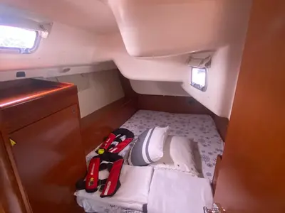Cabin on Rhapsody, a Beneteau Oceanis 43 sailboat at Marmaris, Turkey