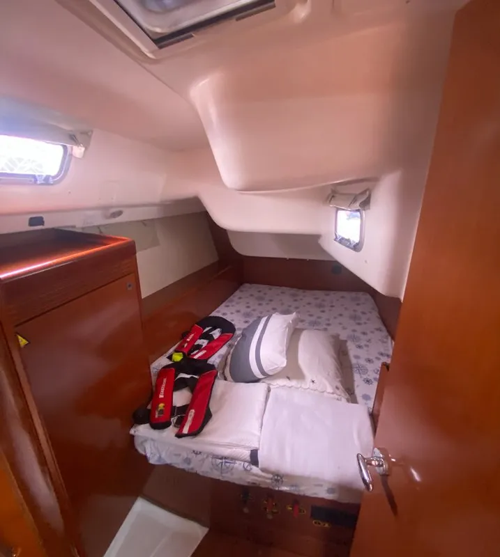 Cabin on Rhapsody, a Beneteau Oceanis 43 sailboat at Marmaris, Turkey