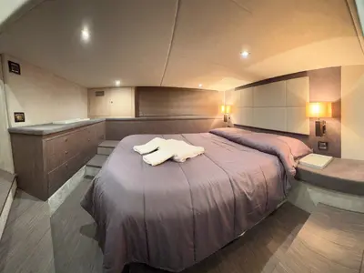 Cabin on Piccerè, a Sessa C48 motorboat at Salerno, Italy