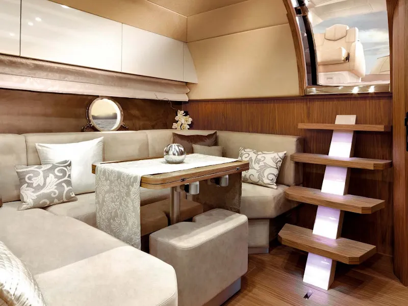 Salon of Piccerè, a Sessa C48 motorboat at Salerno, Italy