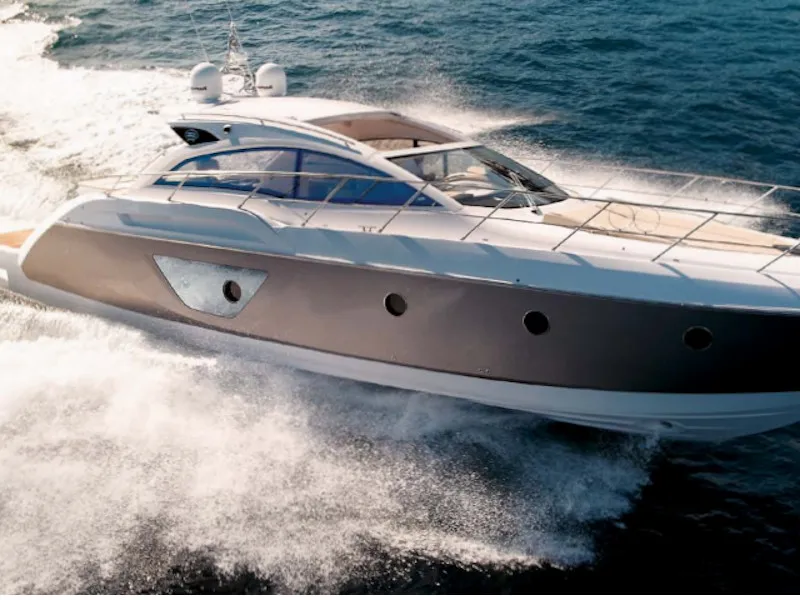 Exterior view of Piccerè, a Sessa C48 motorboat at Salerno, Italy