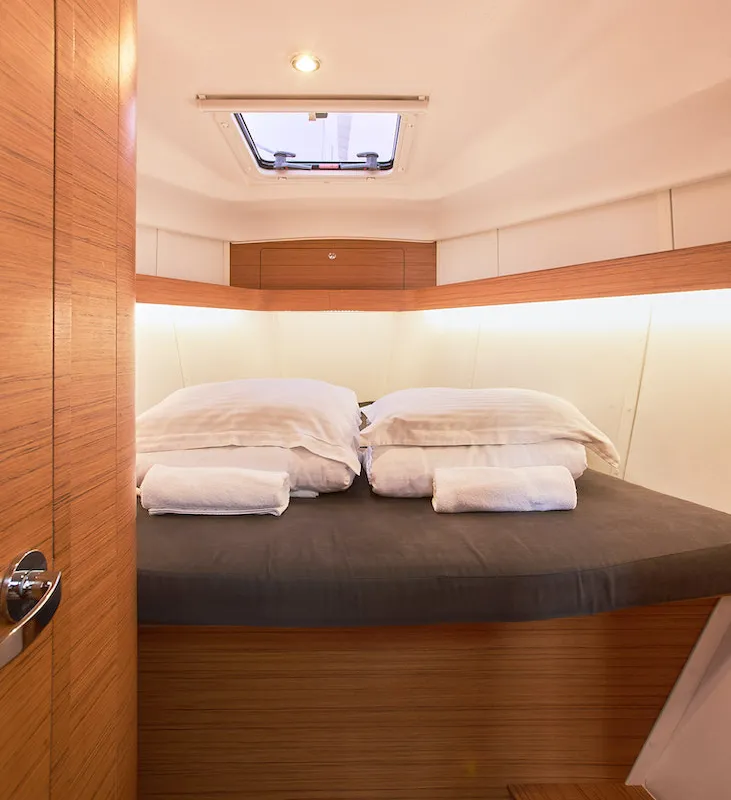 Cabin on Iron man, a Elan Impression 40 sailboat at Grad Kaštela, Croatia