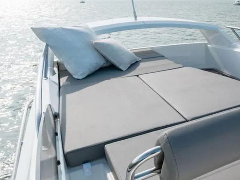 Deck of Lumar SeaMotion, a Beneteau Antares 30 Fly motorboat at Split, Croatia