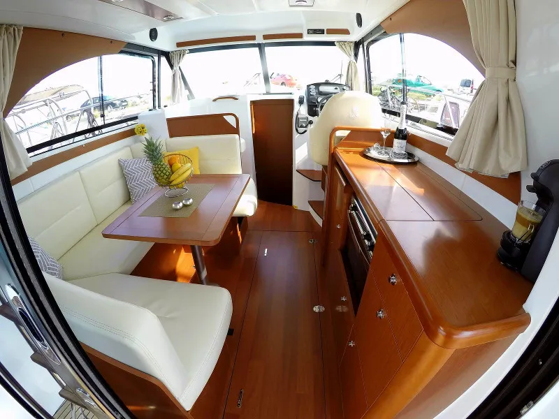 Salon of Lumar SeaMotion, a Beneteau Antares 30 Fly motorboat at Split, Croatia