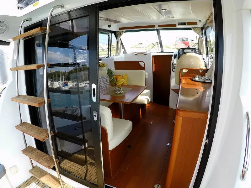 Salon of Lumar SeaMotion, a Beneteau Antares 30 Fly motorboat at Split, Croatia