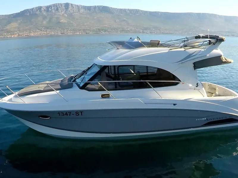 Exterior view of Lumar SeaMotion, a Beneteau Antares 30 Fly motorboat at Split, Croatia