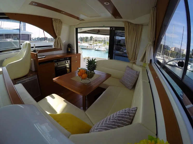 Salon of Lumar SeaMotion, a Beneteau Antares 30 Fly motorboat at Split, Croatia