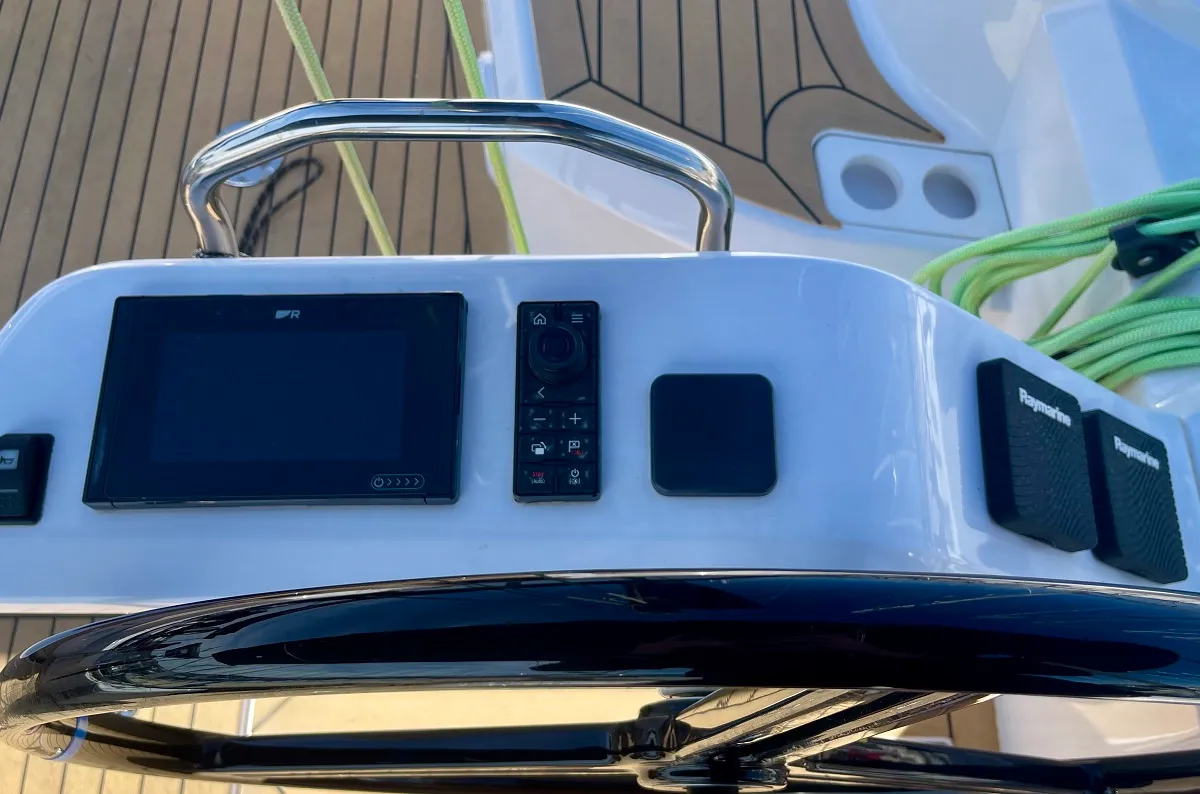 Cockpit of Loki, a Elan E6 sailboat at Pirovac, Croatia