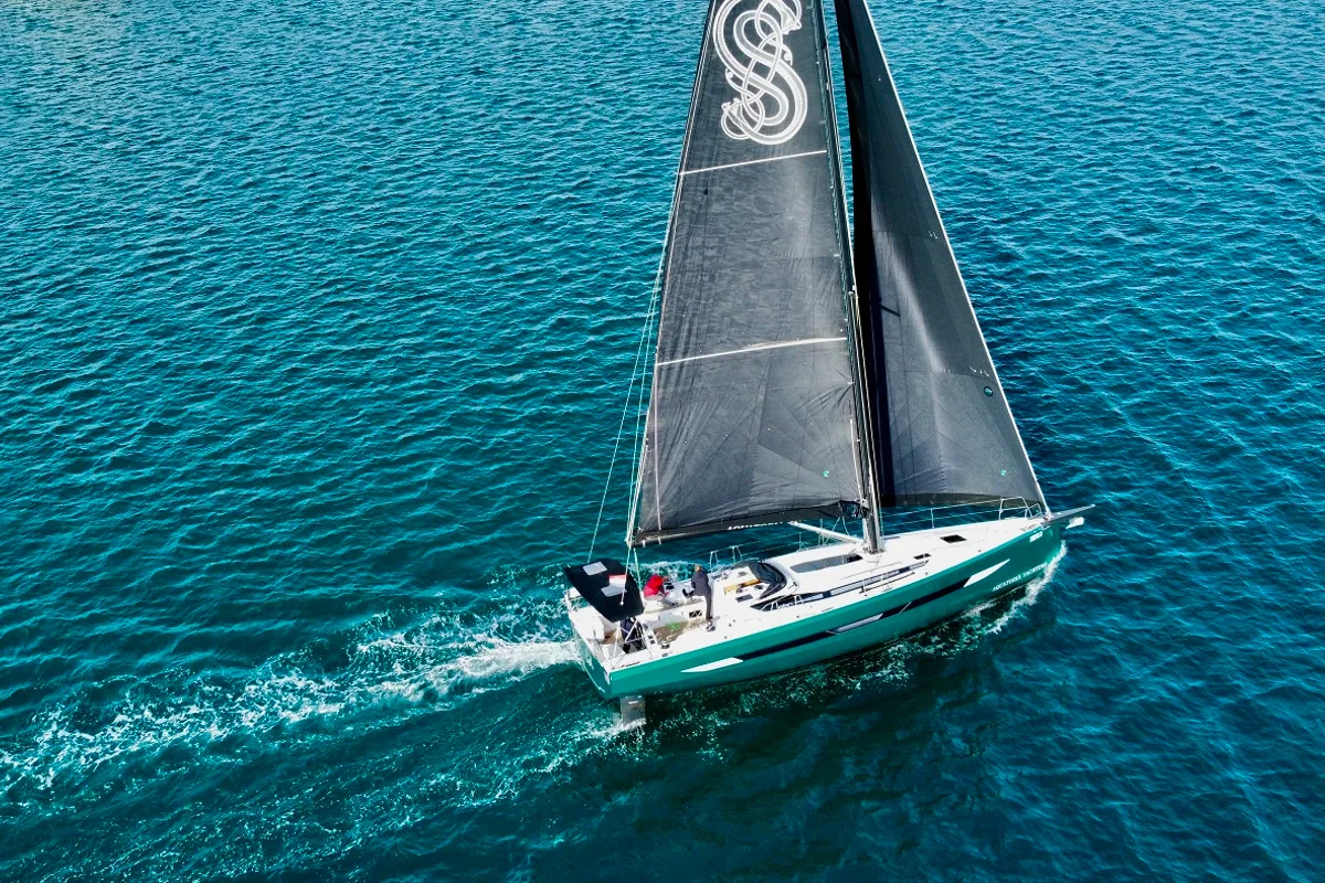 Exterior view of Loki, a Elan E6 sailboat at Pirovac, Croatia