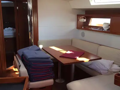 Salon of PARIJA, a Beneteau Oceanis 45 sailboat at Split, Croatia