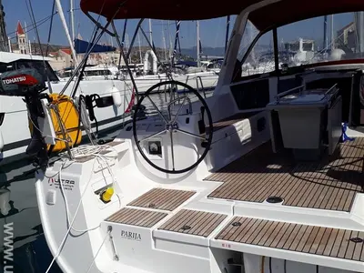 Cockpit of PARIJA, a Beneteau Oceanis 45 sailboat at Split, Croatia