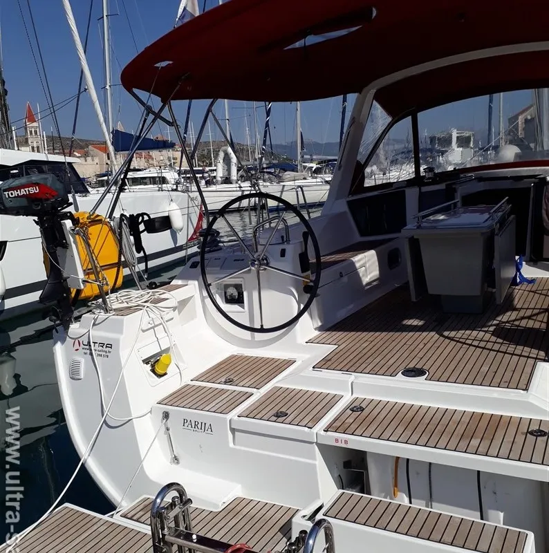 Cockpit of PARIJA, a Beneteau Oceanis 45 sailboat at Split, Croatia