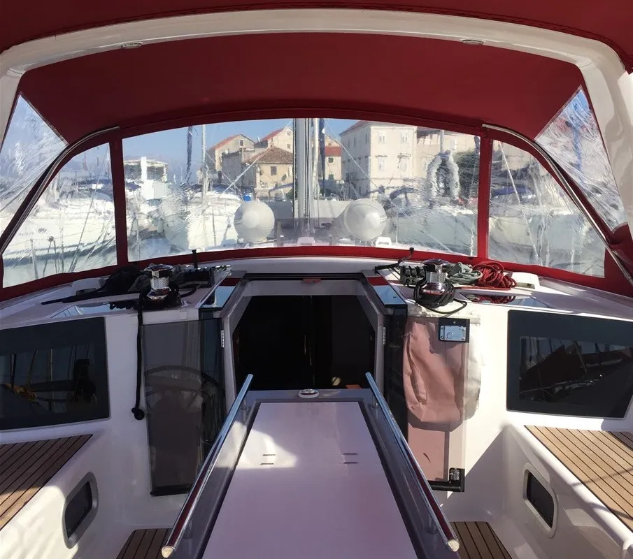 Cockpit of PARIJA, a Beneteau Oceanis 45 sailboat at Split, Croatia
