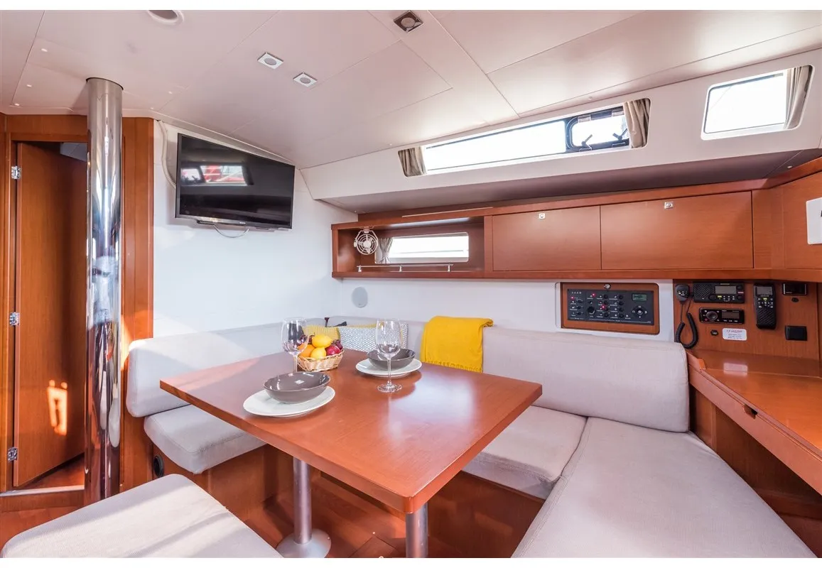 Salon of PARIJA, a Beneteau Oceanis 45 sailboat at Split, Croatia