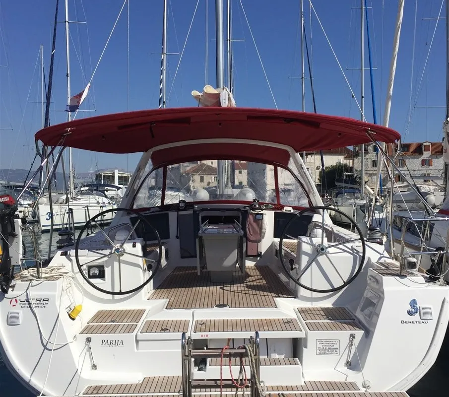 Cockpit of PARIJA, a Beneteau Oceanis 45 sailboat at Split, Croatia