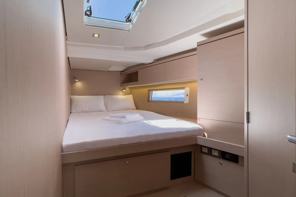 Cabin on Spyros, a Beneteau Oceanis 51.1 sailboat at Lavreotiki Municipal Unit, Greece