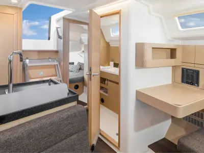 Salon of Ursa, a Hanse 348 sailboat at Cogolin, France