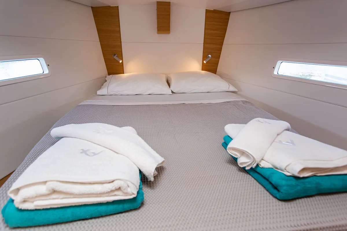 Cabin on Athena, a X-Yachts X4⁶ sailboat at Lavrion, Greece