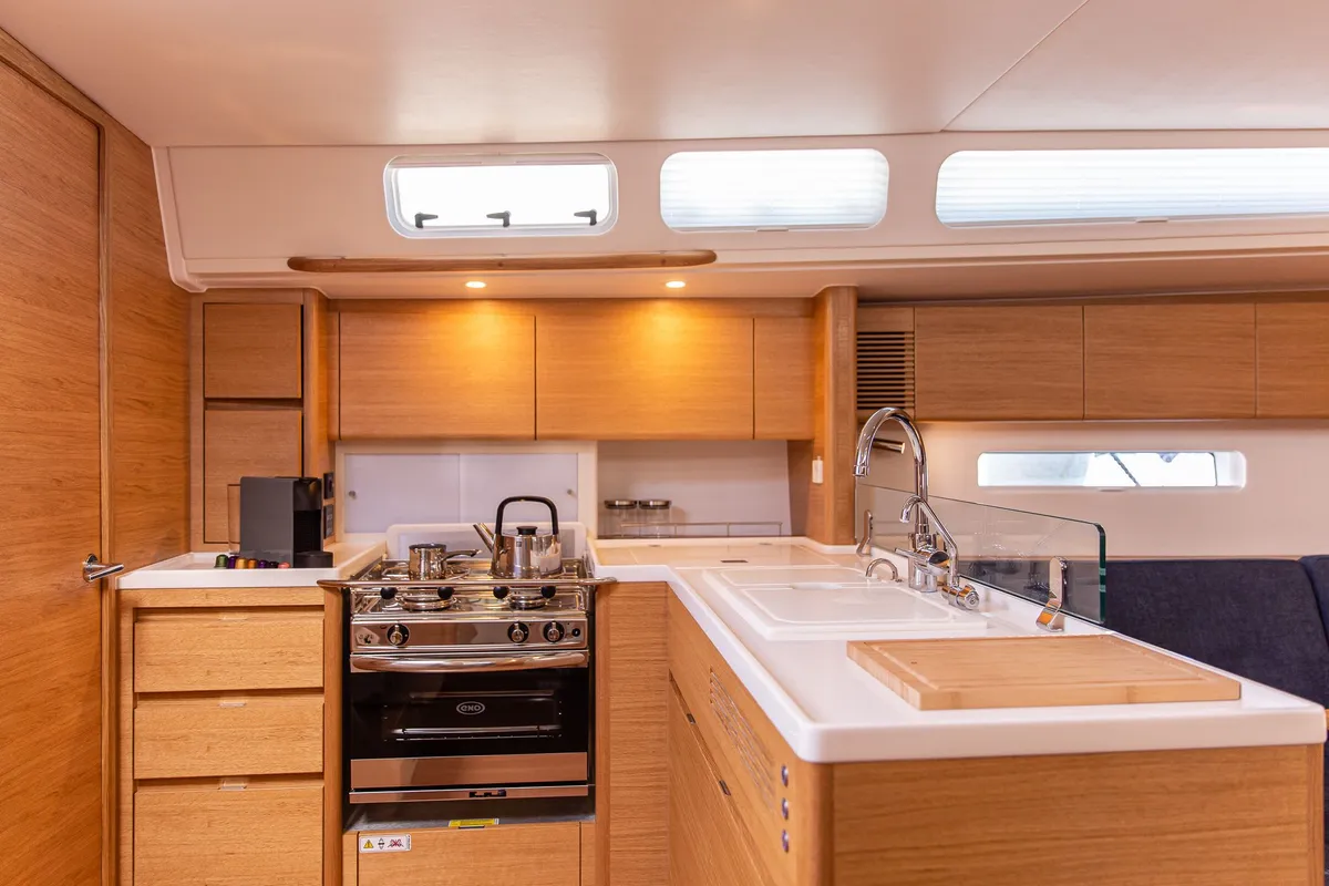 Galley of Athena, a X-Yachts X4⁶ sailboat at Lavrion, Greece