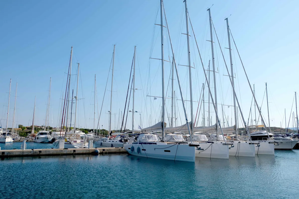 Exterior view of Athena, a X-Yachts X4⁶ sailboat at Lavrion, Greece