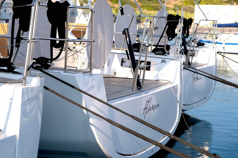 Exterior view of Athena, a X-Yachts X4⁶ sailboat at Lavrion, Greece