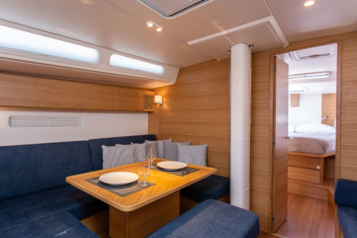 Salon of Athena, a X-Yachts X4⁶ sailboat at Lavrion, Greece