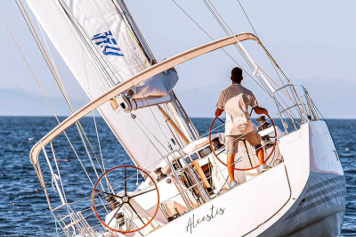 Cockpit of Athena, a X-Yachts X4⁶ sailboat at Lavrion, Greece