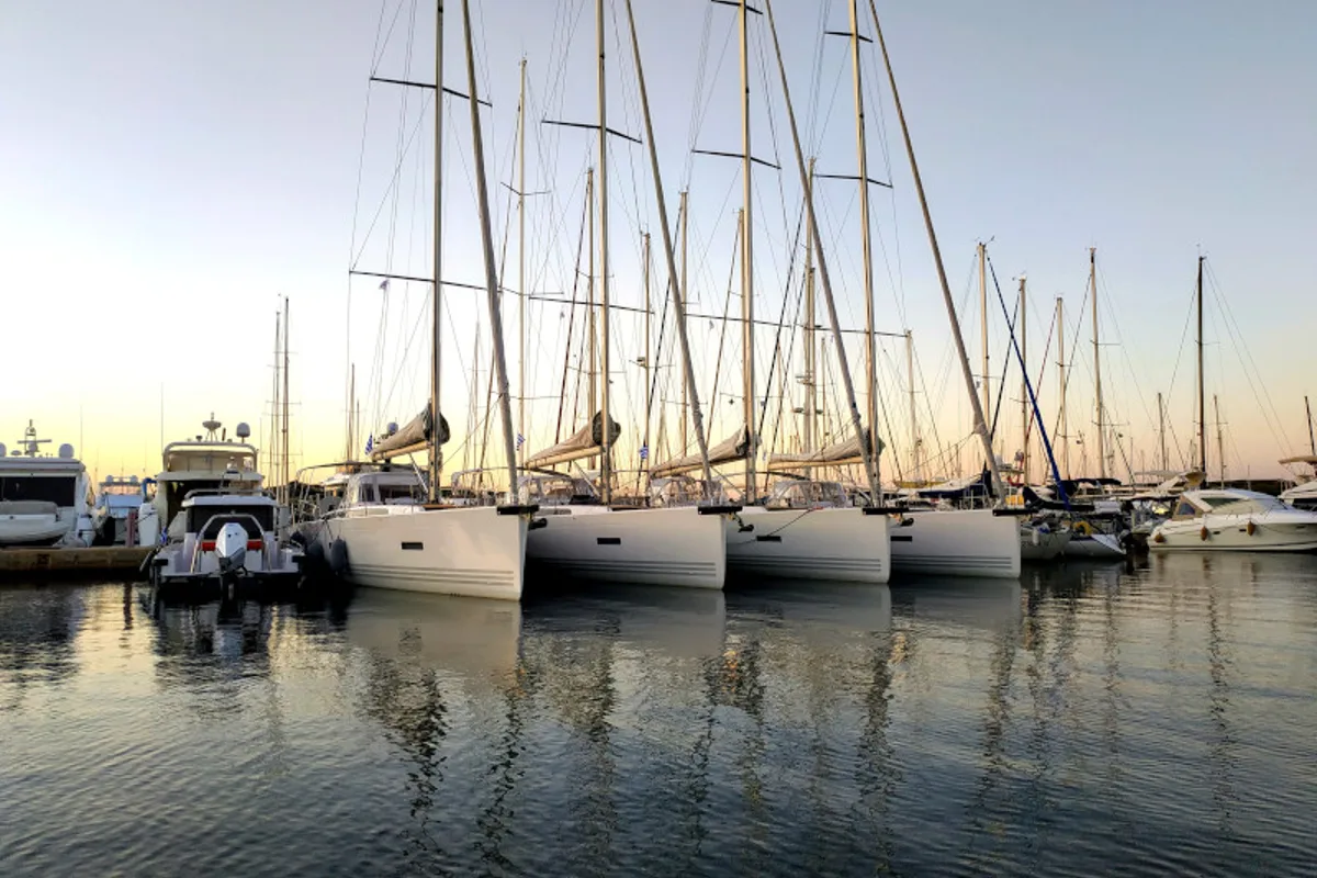 Exterior view of Athena, a X-Yachts X4⁶ sailboat at Lavrion, Greece