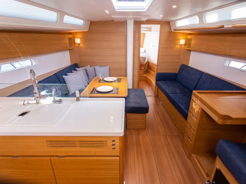 Galley of Athena, a X-Yachts X4⁶ sailboat at Lavrion, Greece