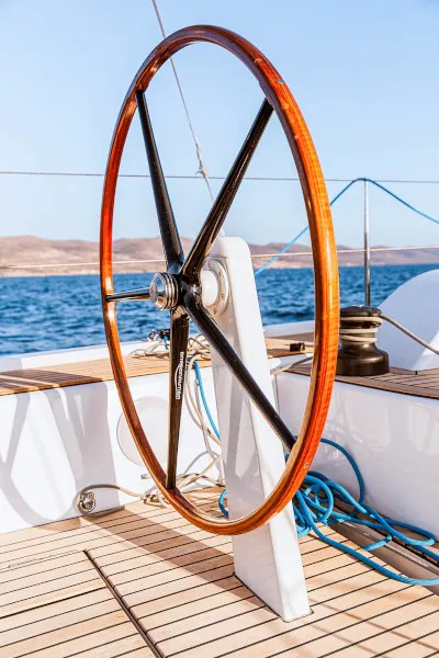 Cockpit of Athena, a X-Yachts X4⁶ sailboat at Lavrion, Greece