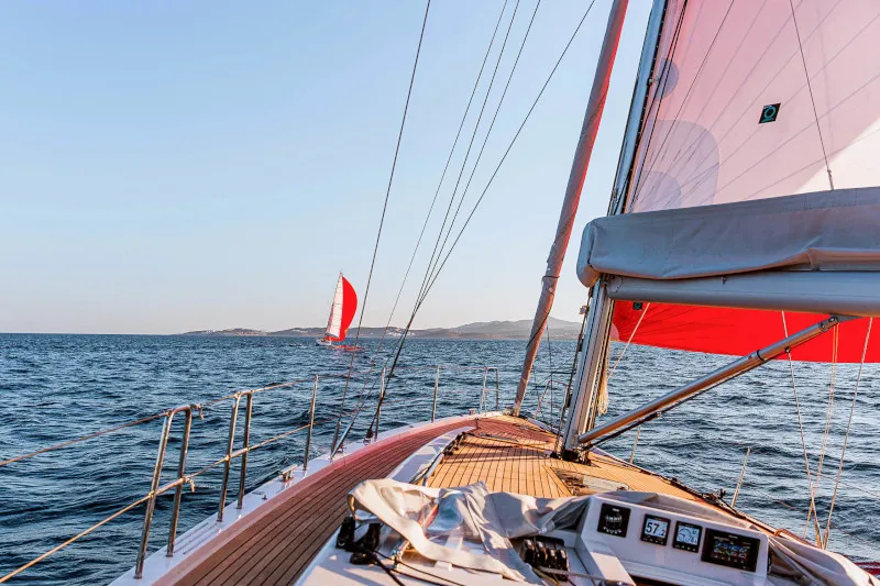 Deck of Athena, a X-Yachts X4⁶ sailboat at Lavrion, Greece