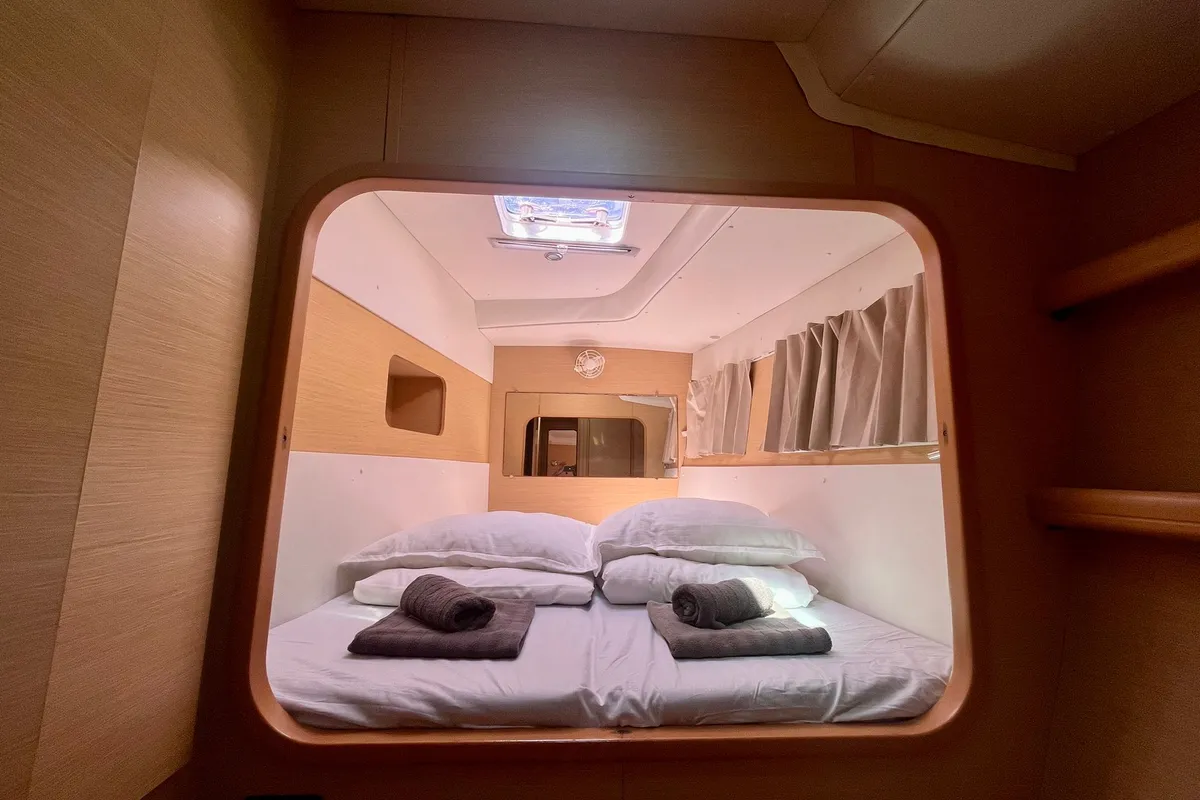 Cabin on Celia, a Lagoon 440 catamaran at Marina, Croatia