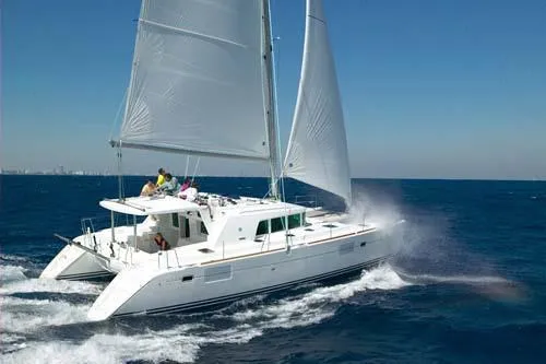 Exterior view of Celia, a Lagoon 440 catamaran at Marina, Croatia