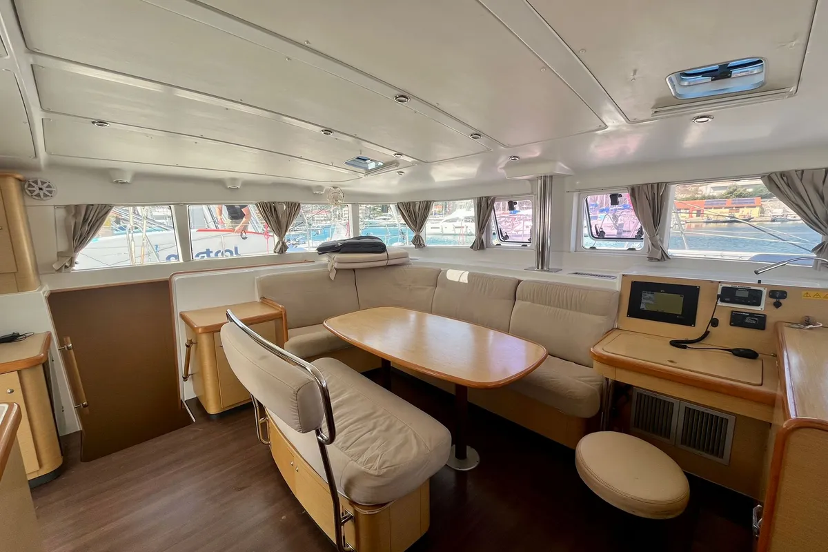 Salon of Celia, a Lagoon 440 catamaran at Marina, Croatia