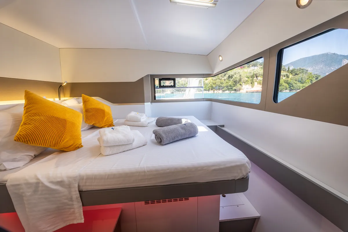 Cabin on Stardust, a Gulet Windelo 54 catamaran at Municipal Unit of Lefkada, Greece