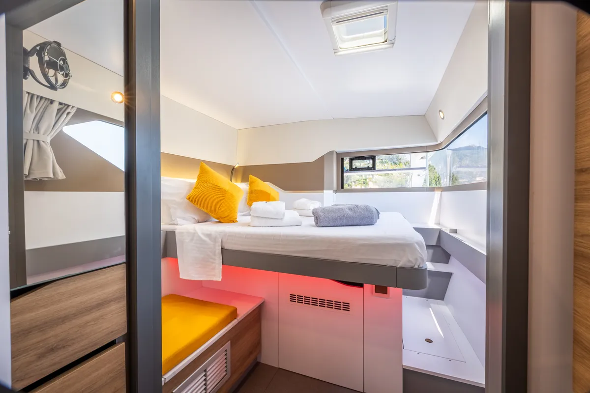 Cabin on Stardust, a Gulet Windelo 54 catamaran at Municipal Unit of Lefkada, Greece